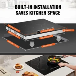 VEVOR Electric Cooktop, 24 Inch 4 Burners Built-in Electric Stove Top, 6000W Ceramic Top Radiant Cooktop, With Glass Panel, Knob Control 13 VEVOR Electric Cooktop, 24 Inch 4 Burners Built-in Electric Stove Top, 6000W Ceramic Top Radiant Cooktop, With Glass Panel, Knob Control -Vevor GUEST 3dbb5beb 85d8 4a57 a970 bffa814176b8