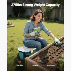 VEVOR Garden Scooter With Seat, 2 In 1 Rolling Garden Cart With Storage Bin, Outdoor Wagon With Handle, Green -Vevor GUEST 3e031f1c 2a6b 4d1b 93b4 0b9e72ed688c