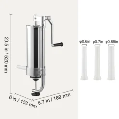 VEVOR Sausage Stuffer, 5LBS/3L Capacity, 304 Stainless Steel Vertical Sausage Stuffer, Sausage Filling Machine With 3 Stuffing Tubes, Silver -Vevor GUEST 3e8addb0 5cf9 4899 b480 068408e0b3d7