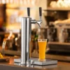 VEVOR Kegerator Tower Kit, Dual Taps Beer Conversion Kit, Stainless Steel Keg Beer Tower Dispenser With Dual Gauge CGA320 Regulator