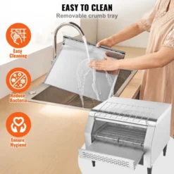 VEVOR Commercial Conveyor Toaster, 450 Slices/Hour Conveyor Belt Toaster, Heavy Duty Stainless Steel Commercial Toaster Oven -Vevor GUEST 3f15ee2f 4ed2 42e3 9c99 d0985944083f