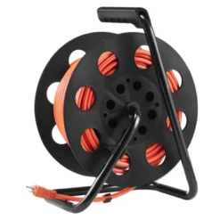 VEVOR Extension Cord Reel, 100FT, With 4 Outlets And Dust Cover, Heavy Duty 12AWG SJTOW Power Cord, Manual Cord Reel, Orange -Vevor GUEST 407eb3d9 a499 4f18 93ee 038da7bd7f94