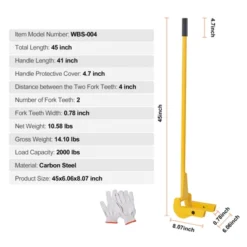 VEVOR Pallet Buster, 41-Inch Handle, 2000 Lbs Weight Capacity, Q235 Carbon Steel, Heavy Duty Deck Wrecker Demolition Wood Pallet Tool, Yellow -Vevor GUEST 40e11f52 9907 4904 b873 0cbb637a508a