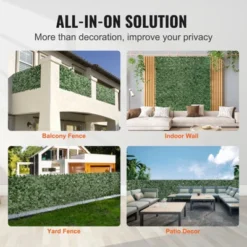 VEVOR Ivy Privacy Fence, 39 X 158in Artificial Green Wall Screen, Greenery Ivy Fence With Mesh Cloth Backing And Strengthened Joint -Vevor GUEST 41183569 9d8d 45d5 9fd5 a46114a39ec7 1