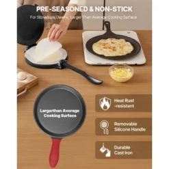 VEVOR Tortilla Press, 10 Inch Cast Iron Tortilla And Roti Maker, Heavy Duty Tortilladora Press, Pataconera Makers, Black -Vevor GUEST 41e361f9 07fb 45e7 848d d37c617e7d70