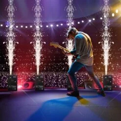 VEVOR Cold Spark Machine, 4 Pack 700W Output Fireworks Controllers, 6.6-16.4ft Adjustable Height, With Advanced DMX System, Screen, Black