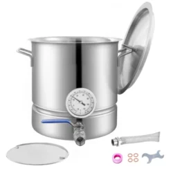 VEVOR Stainless Steel Kettle, 5 GALLON Brewing Pot, Tri Ply Bottom For Beer, Brew Kettle Pot, Home Brewing Supplies Includes Lid, Handle,Thermometer -Vevor GUEST 4337355c e50d 430f 936a 2ad8fee5ef0d
