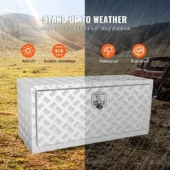 VEVOR Underbody Truck Box, 36"×14"×16" Pickup Storage Box, Heavy Duty Aluminum Diamond Plate Tool Box With Lock And Keys, Waterproof Trailer Storage -Vevor GUEST 43ba768b ecc0 4b21 ab0a f102d522fcc3