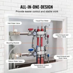 VEVOR 2-Branch Radiant Heat Manifold, 1/2" PEX Tubing Manifold, Stainless Steel PEX Manifold For Hydronic Radiant Floor Heating, Silver -Vevor GUEST 43d31bf7 8a09 4808 9297 c210068d7e25