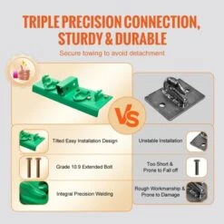 VEVOR 5/16" Tractor Bucket Hook With Tie Down Ring, Grade 70 Forged Steel Heavy Duty Bolt-On Grab Hook With Back Plate, Green -Vevor GUEST 44268a9f 775a 4264 b65e 6b6eeece0d09