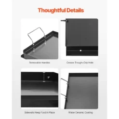 VEVOR Carbon Steel Griddle, 24x16 Inch Universal Flat Top Rectangular Plate, Gas Grill Griddle For BBQ Grill, Teppanyaki, Black -Vevor GUEST 442ee0a1 07d1 44f9 bd51 0293472ead5d
