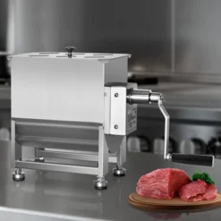 VEVOR Manual Meat Mixer, 30L Fixed Tank Meat Processing Equipment(Mixing Max 30LBS For Meat), Stainless Steel Meat Mixer, , Silver