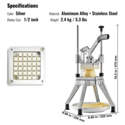 VEVOR Commercial Vegetable Fruit Chopper 1/2″ Blade Heavy Duty Professional Food Dicer Kattex French Fry Cutter Onion Slicer Stainless Steel -Vevor GUEST 44f5947f a47a 4367 b074 6857ba6566d0