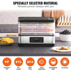 VEVOR Food Dehydrator Machine, 5-Tray Fruit Dehydrator, 300W Electric Food Dryer W/ Digital Adjustable Timer & Temperature, Black -Vevor GUEST 45306b92 e79c 41f8 8b00 3e3772100623