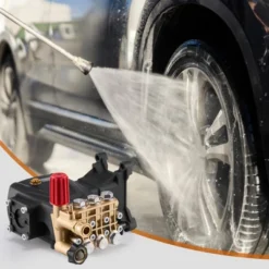 VEVOR Pressure Washer Pump, 1" Shaft Horizontal Triplex Plunger, 4000 PSI, 4.0GPM, Replacement Power Washer Pumps Kit With 5 Nozzles, Black