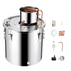 VEVOR Alcohol Still, 13.2 Gal / 50 L Stainless Steel Water Alcohol Distiller With Copper Coil, Home Brewing Refining Fermentation Kit, Silver 15 VEVOR Alcohol Still, 13.2 Gal / 50 L Stainless Steel Water Alcohol Distiller With Copper Coil, Home Brewing Refining Fermentation Kit, Silver -Vevor GUEST 4608fd18 5149 45fc b51e c7f454227149