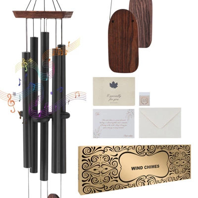 VEVOR Wind Chimes For Outside, 48 In, Deep Tone Wind Chimes With 5 Tubes, Unique Large Memorial Wind Chimes For Anniversary, Black 8 VEVOR Wind Chimes For Outside, 48 In, Deep Tone Wind Chimes With 5 Tubes, Unique Large Memorial Wind Chimes For Anniversary, Black - Image 8