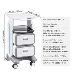VEVOR 3 Tiers Lab Carts, Lab Utility Cart With 2 Drawers & 1 Top Tray, Mobile Medical Cart With ABS Material, Lab Rolling Cart -Vevor GUEST 4640c57c 8c55 441b a5c4 9efc64bb8434