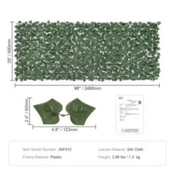 VEVOR Ivy Privacy Fence, 39 X 98 In Artificial Green Wall Screen, Greenery Ivy Fence With Strengthened Joint, Faux Hedges Vine Leaf Decoration -Vevor GUEST 46423f37 4608 4997 b52f ef2a76067f79
