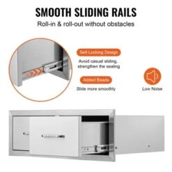 VEVOR Outdoor Kitchen Drawers 30" W X 10" H X 20" D, Horizontal Double BBQ Access Drawers Stainless Steel With Handle, BBQ Island Drawers, Silver -Vevor GUEST 46741de0 6fa9 46bc ad60 4fc3f0e40449