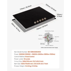 VEVOR Induction Cooktop, 9200W Electric Countertop Burner,5 Burner Knob Control Stove,Built-in Induction Cooktop With 12 Temperature Settings, Black -Vevor GUEST 479e8cda b3b0 47aa 8d55 f976f7318770