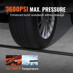 VEVOR Pressure Washer Hose, 50 FT, 1/4" Kink Free M22-14mm Brass Thread Replacement For Most Brand Pressure Washers, 3/4'' Bending Radius, Black -Vevor GUEST 480d5367 7876 4fd8 9ae7 a5eadf385ffc