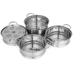 VEVOR Steamer Pot 11.8in/30cm, 5 Tier Steamer Pot For Cooking With 10QT Stock Pot, 3 Vegetable Steamers & 2 Steaming Trays, Silver 15 VEVOR Steamer Pot 11.8in/30cm, 5 Tier Steamer Pot For Cooking With 10QT Stock Pot, 3 Vegetable Steamers & 2 Steaming Trays, Silver -Vevor GUEST 4853bbdd e8a0 4dbc b81c 8dc00462a67d