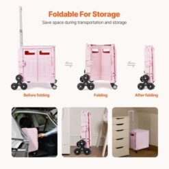 VEVOR Foldable Utility Cart, 65L Collapsible Portable Crate Rolling Cart With Stair Climbing Wheels & 360° Swivel Wheels, Hand Cart -Vevor GUEST 48761097 b7f0 48a6 a112 95157aea9d80