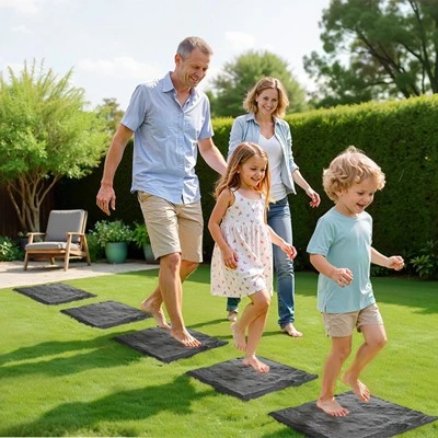 VEVOR Garden Stepping Stones, 4Pcs 15.5 X 15.5 In, Decorative Stepping Stones With Stakes, Weather-Resistant Plastic Pathway Pavers, Grey 1 VEVOR Garden Stepping Stones, 4Pcs 15.5 X 15.5 In, Decorative Stepping Stones With Stakes, Weather-Resistant Plastic Pathway Pavers, Grey