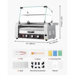 VEVOR Hot Dog Roller, 18 Hot Dog 7 Rollers, Stainless Steel Sausage Grill Cooker, 1200W Hot Dog Machine, Silver -Vevor GUEST 49382faf 8486 4ca7 aa26 f00717e9ae5e