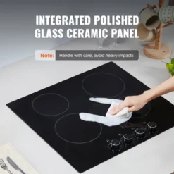 VEVOR Electric Cooktop, 24 Inch 4 Burners Built-in Electric Stove Top, 6000W Ceramic Top Radiant Cooktop, With Glass Panel, Knob Control 12 VEVOR Electric Cooktop, 24 Inch 4 Burners Built-in Electric Stove Top, 6000W Ceramic Top Radiant Cooktop, With Glass Panel, Knob Control -Vevor GUEST 49bc1847 a483 4586 884f af3813740879