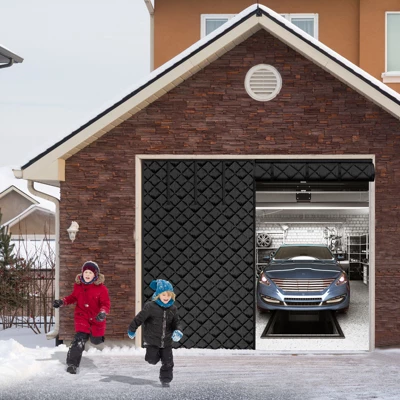 VEVOR Garage Door Screen For Winter, 8x7FT, Garage Door Insulation Kit, Magnetic Thermal Insulated Door Curtain With 300D Oxford Fabric, Black 1 VEVOR Garage Door Screen For Winter, 8x7FT, Garage Door Insulation Kit, Magnetic Thermal Insulated Door Curtain With 300D Oxford Fabric, Black