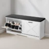 VEVOR Entryway Shoe Storage Bench, 39.4 X 12.0 X 18.7 Inch Shoe Organizer With Flip Drawers, 440lbs Narrow Shoes Rack Bench, Black + White