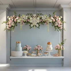 VEVOR Over The Table Rod Stand With Clamps, 13"-42" Tall & 28"-98" Length Adjustable, Metal Table Arch Stand, Tabletop Balloon Arch Frame, Black