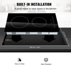 VEVOR Built In Electric Stove Top, 20 X 11.6 Inch 2 Burners, 240V Glass Radiant Cooktop With Sensor Touch Control, Timer & Child Lock Included -Vevor GUEST 4b278c07 0e87 4939 bfc6 2645dc2fdcdd