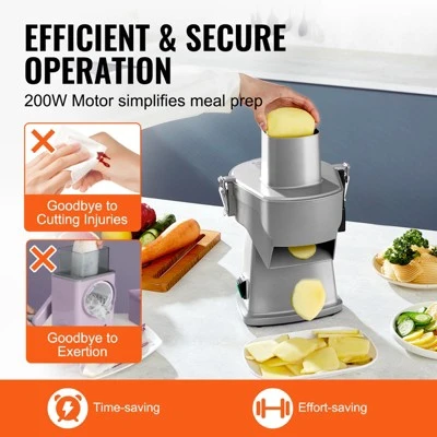 VEVOR Electric Vegetable Slicer, 4 In 1 Multifunctional Food Cutter, 200W Vegetable Chopper For Slicing Shredding Dicing And Slitting 5 VEVOR Electric Vegetable Slicer, 4 In 1 Multifunctional Food Cutter, 200W Vegetable Chopper For Slicing Shredding Dicing And Slitting - Image 5
