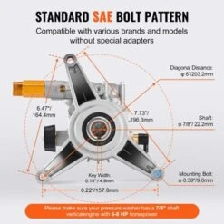 VEVOR Pressure Washer Pump, 7/8" Shaft Vertical, 3300 PSI, 3.0GPM, Replacement Power Washer Pumps Kit With 5 Nozzles,Hardware And Siphon Tube,Silver -Vevor GUEST 4bde5764 def6 4077 a8b7 ff2986b0e3e3