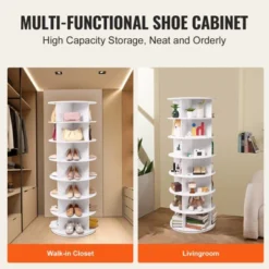 VEVOR 7 Tiers Rotating Shoe Rack Tower, 360°Spinning Shoe Display, Revolving Shoe Rack Storage Round Carousel, Lazy Susan Shoe Rack Organizer, White -Vevor GUEST 4beab521 ac80 401f 88ce ea0c95260c52