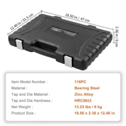 VEVOR Tap And Die Set, 116-Piece Include Metric And SAE Size, Bearing Steel Taps And Dies, Essential Threading Tool -Vevor GUEST 4c5d4623 376a 44f1 87df 98b9dc9603dd