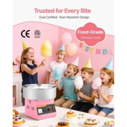 VEVOR Cotton Candy Machine Commercial, 1000W Electric Candy Floss Maker, Easy Use With 15 Inch Stainless Steel Bowl And Sugar Scoop, Pink 12 VEVOR Cotton Candy Machine Commercial, 1000W Electric Candy Floss Maker, Easy Use With 15 Inch Stainless Steel Bowl And Sugar Scoop, Pink -Vevor GUEST 4caacc21 837e 4d92 843b 318924fd512a