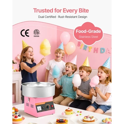 VEVOR Cotton Candy Machine Commercial, 1000W Electric Candy Floss Maker, Easy Use With 15 Inch Stainless Steel Bowl And Sugar Scoop, Pink 5 VEVOR Cotton Candy Machine Commercial, 1000W Electric Candy Floss Maker, Easy Use With 15 Inch Stainless Steel Bowl And Sugar Scoop, Pink - Image 5