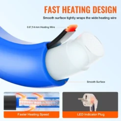 VEVOR 30ft Heated Water Hose For RV, Heated Drinking Water Hose Antifreeze To -45°F, Automatic Self-regulating, 5/8" I.D. With 3/4" GHT Adapter, Blue -Vevor GUEST 4cb43e02 b9b6 4856 9413 d6cd2e2eda66 4