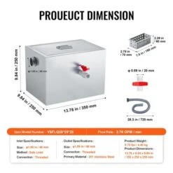 VEVOR Commercial Grease Trap, 8 LBS Grease Interceptor, Side Inlet Interceptor,Stainless Steel Grease Trap, 2.8 GPM Waste Water Oil-water Separator -Vevor GUEST 4cbf07b3 3efe 42a2 89b0 bdb2f1eebd29