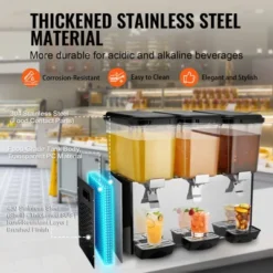 VEVOR Commercial Beverage Dispenser, 3 Tanks 18 L / 19 QT Per Tank Juice Dispenser, 512W Stainless Steel Ice Tea Drink Machine -Vevor GUEST 4d425800 92f2 468b bda2 3dde3361814b