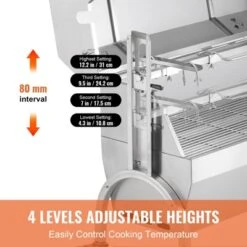 VEVOR Rotisserie Grill With Hooded Cover, BBQ Whole Pig Lamb Goat Charcoal Spit Grill, 46 Inch 132Lbs Capacity, Electric 52W Motor, Silver -Vevor GUEST 4d62292a 7458 49e9 8d00 15565843744f