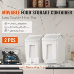 VEVOR Ingredient Storage Bin, 2 X 15L Dispenser Bin With 2 Measuring Cups, Attachable Casters And Airtight Lid, PP Material 13 VEVOR Ingredient Storage Bin, 2 X 15L Dispenser Bin With 2 Measuring Cups, Attachable Casters And Airtight Lid, PP Material -Vevor GUEST 4de4fb00 d2c3 4998 b04d f571a57233aa