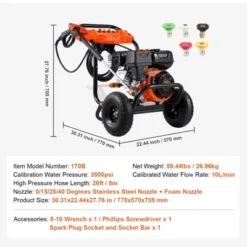 VEVOR Gas Pressure Washer, 3500 PSI 2.6 GPM, Gas Powered Pressure Washer With Aluminum Pump, Spray Gun And Extension Wand, 5 Nozzle Set, Black 13 VEVOR Gas Pressure Washer, 3500 PSI 2.6 GPM, Gas Powered Pressure Washer With Aluminum Pump, Spray Gun And Extension Wand, 5 Nozzle Set, Black -Vevor GUEST 4ead8cc1 48e0 4312 b176 2fcdfb08e1a3