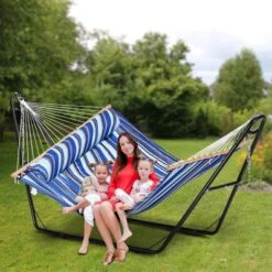 VEVOR Universal 2 Person Hammock Stand, Adjustable Heavy Duty 550 Lbs Capacity Hammock Stand Fits 7.5-13.5 Ft Hammocks With Chain, Hook