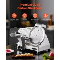 VEVOR Commercial Meat Slicer, 10 Inch Electric Deli Food Slicer, 180W Meat Cutter With A Premium 65Mn Blade, 0-0.4 Inch Adjustable Thickness, Silver -Vevor GUEST 4f5d920e 001f 4c74 9788 b8d6f0f5d69f