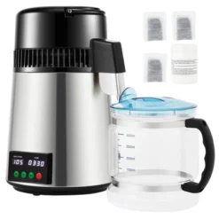 VEVOR 1.1 Gal Water Distiller, 0.3 Gal/H, 750W Distilled Water Maker Machine 0-99H Timing Set Temp Display, 304 Stainless Steel Countertop Distiller -Vevor GUEST 4f676676 f24e 4b59 b2fc 0ee27c0a3cf9